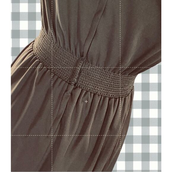 Vintage Jody of California Womens 8 70s Brown Smocked Waist Minimalist Dress - Picture 5 of 9